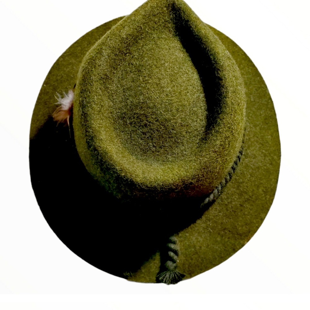 Vintage Army green German Alps hiking hunting climbing country Estate Hat